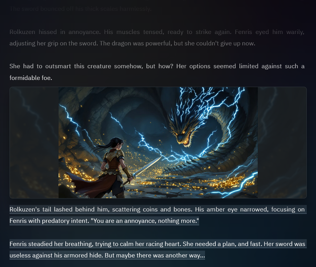 AI Dungeon: AI-generated narrative and artwork